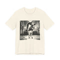 Lobby Cow — Natural tee, front