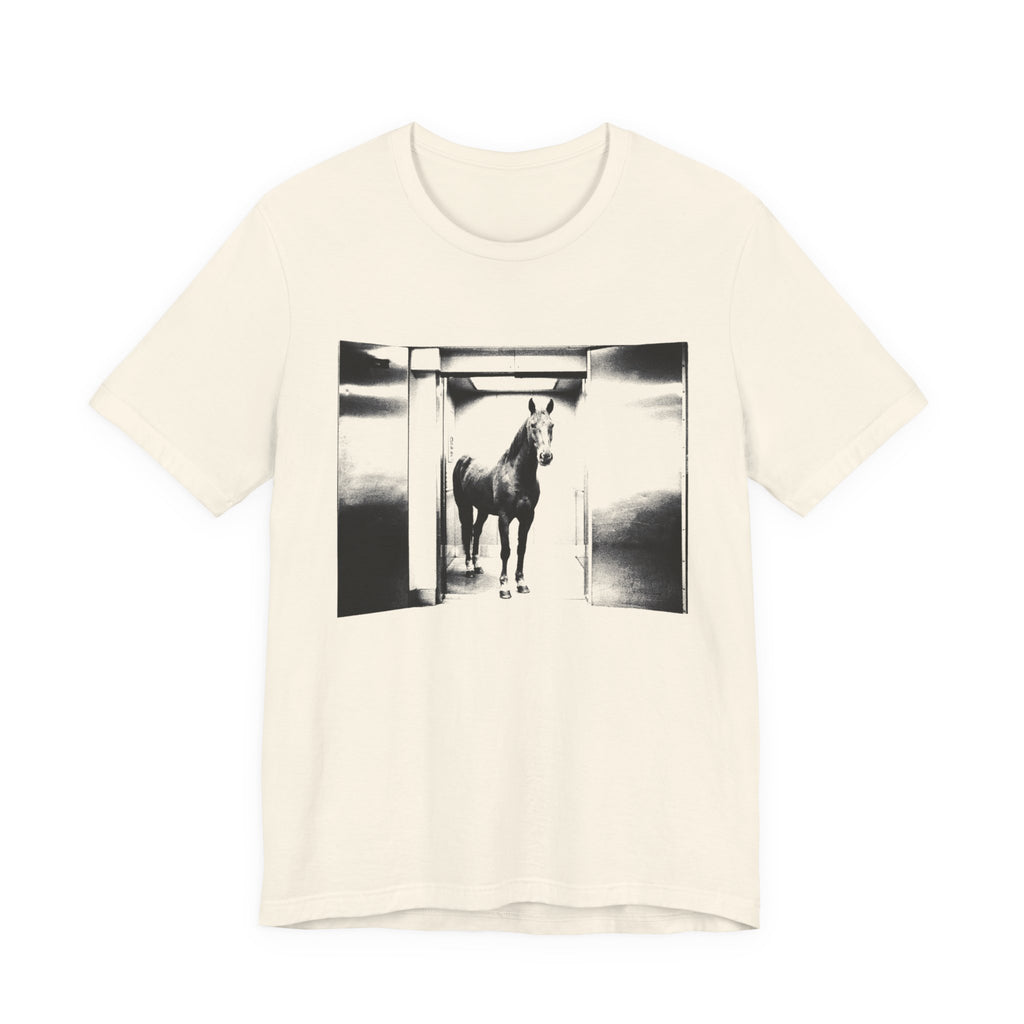 Going Up — Natural tee, front
