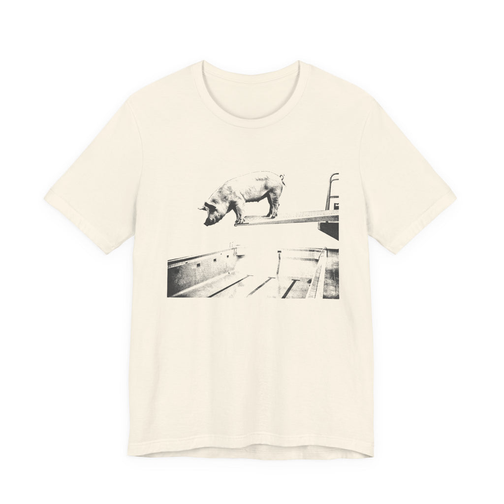 Nailed the Dismount — Natural tee, front
