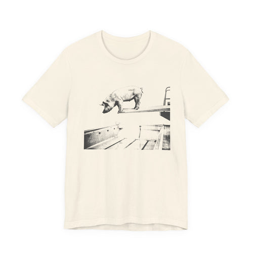 Nailed the Dismount — Natural tee, front